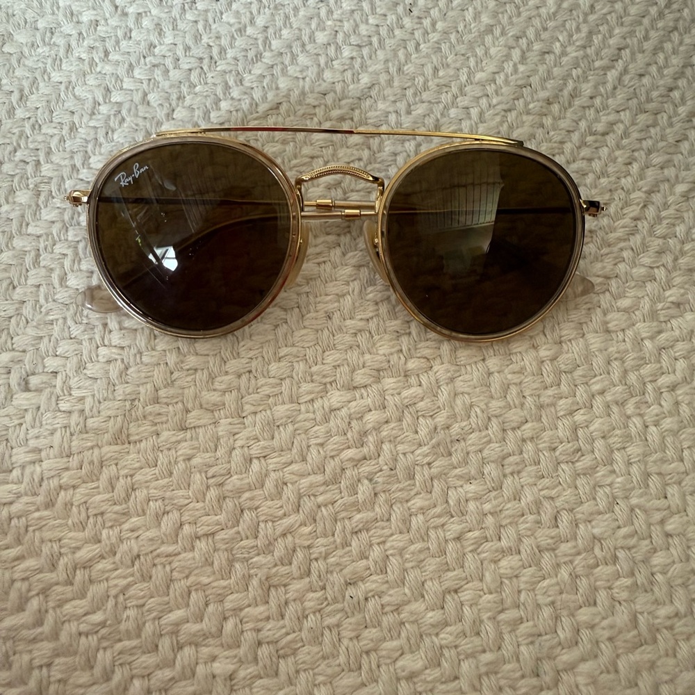 Ray-Ban Gold and Brown Sunglasses